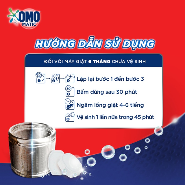 [Mã FMCGMALL -8% đơn 250K] Combo 12 Viên Nén Vệ Sinh Lồng Giặt OMO Matic (20gr/viên)