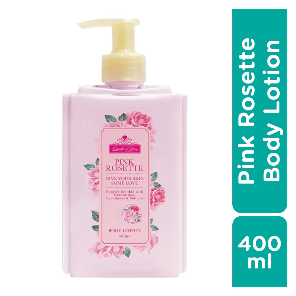 Kem Dưỡng Thể Garden Of Love Pink Rosette Body Lotion Hoa Mẫu Đơn &amp; Vitamin B Giúp Sáng Da 400ml