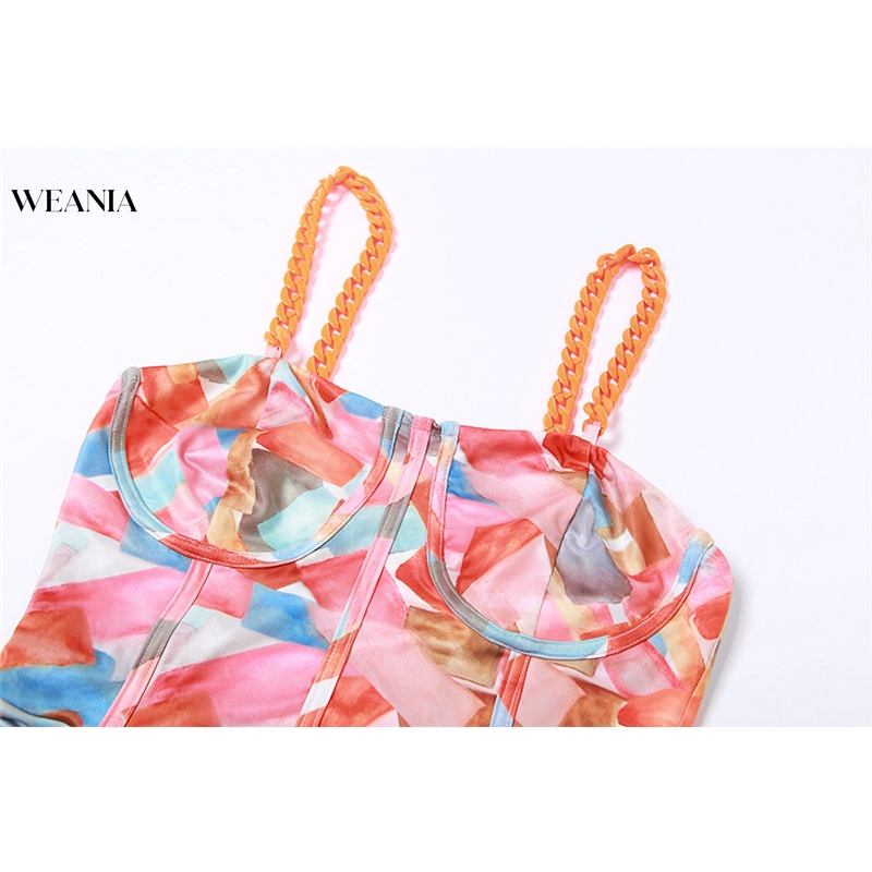 Đầm Hai Dây Họa Tiết Hoa Xinh Xắn Thiết Kế Hở Lưng Quyến Rũ Thời Trang