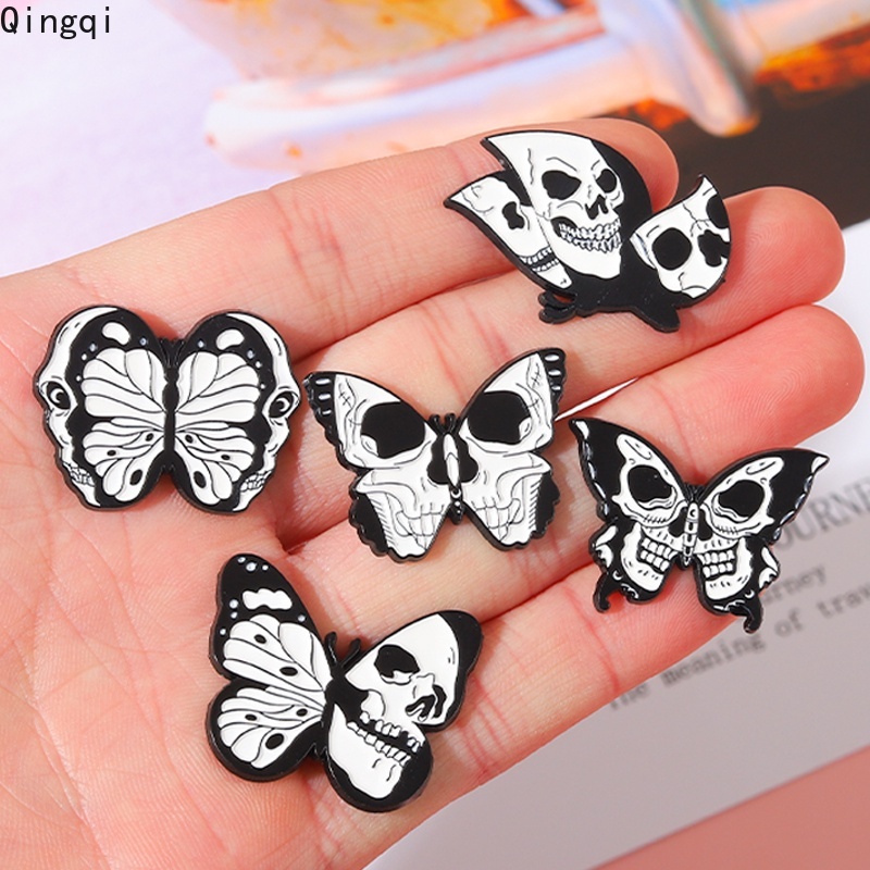 Ghim cài áo Miss Zoe hình đầu lâu thời trang gothic cá tính