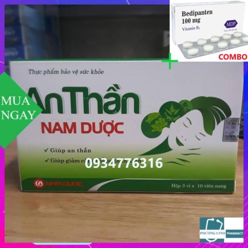 Combo Bedipanten 100mg +  An Thần Nam Dược hộp 30 viên