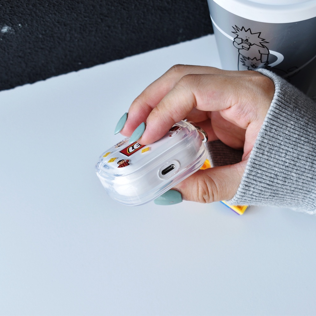 Vỏ Bảo Vệ Hộp Sạc Tai Nghe AirPods3 2021 / AirPods3 Trong Suốt Họa Tiết Lego Graffiti Độc Đáo Ốp