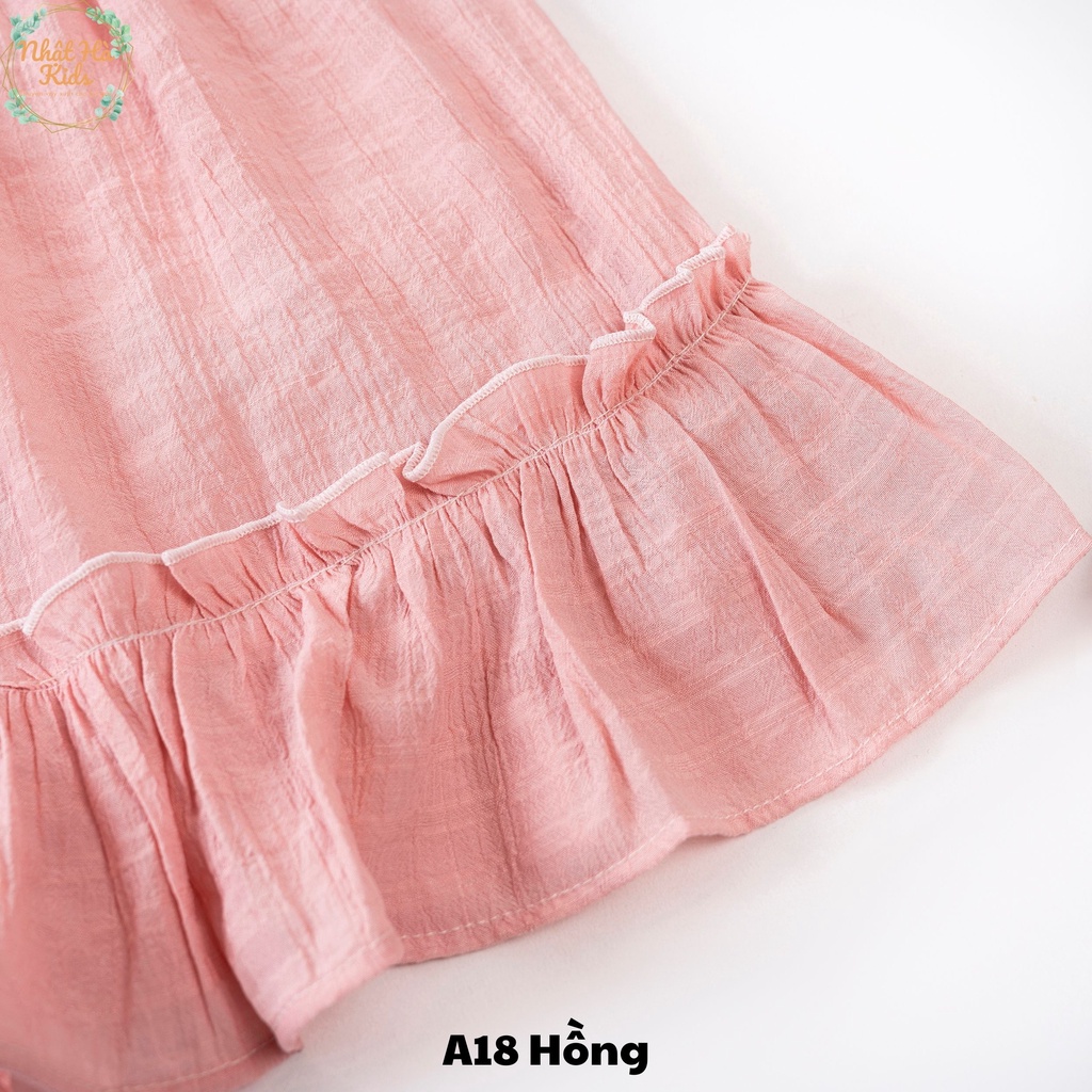 Váy cho bé gái A18 size đại từ 12 - 43kg chất liệu đũi cao cấp thiết kế tay bồng bo chun siêu xinh