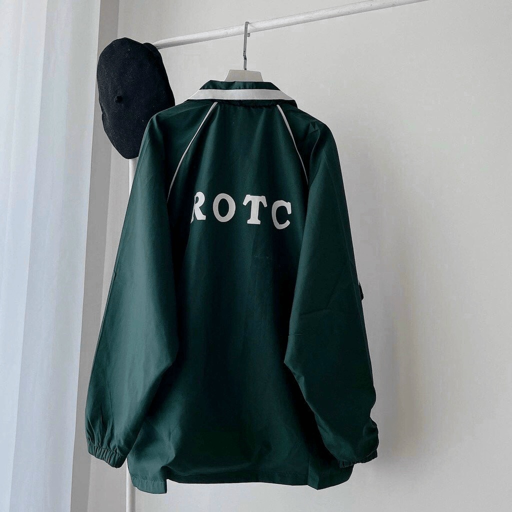 Áo Khoác Dù Nam Phối Viền Cổ Trắng Thiết Kế Cổ Bẻ In ROTC Form Rộng Mặc Đẹp Thời trang Siêu Hót NEW UNISEX