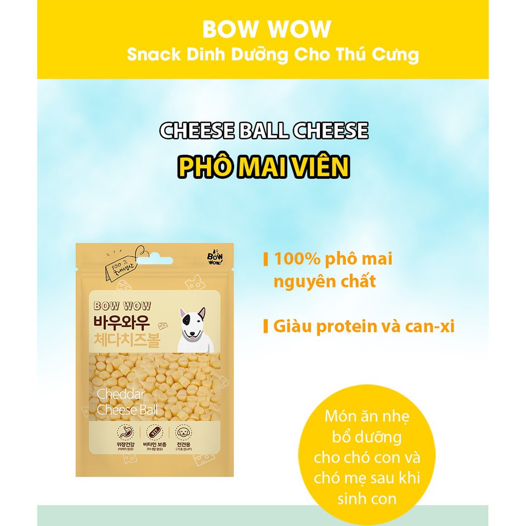 PHÔ MAI VIÊN BOWWOW CHO CHÓ, MÈO 100g