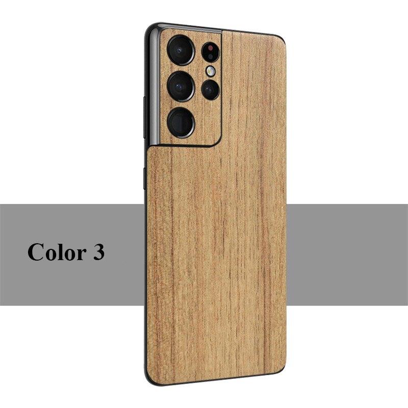 Ốp Điện Thoại Da Giả Họa Tiết Vân Gỗ 3D Vintage Cho Samsung Galaxy S23 S22 S21 FE Plus Ultra 5G