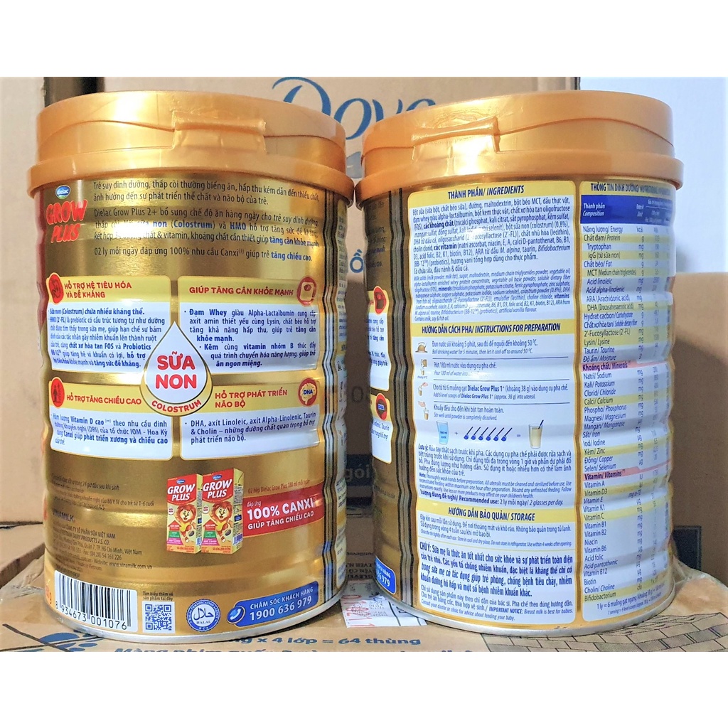 SỮA BỘT DIELAC GROWPLUS 1+ 2+ CHO TRẺ DINH DƯỠNG THẤP CÒI 900g