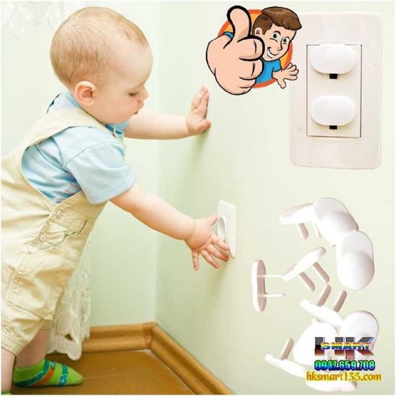 Combo 6 nút bịt ổ điện hai trấu an toàn cho bé