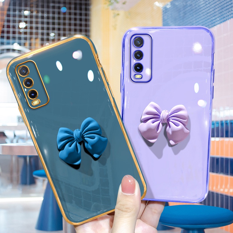Ốp Điện Thoại Hình Nơ 3D Cho Vivo Y11 Y20 Y21 Y33S Y91C V11 V11i S1 Pro Y12A Y12S Y20i Y15S V20 Y12 Y15 Y17 Y50 Y30 V15 Y19 V9 Pro