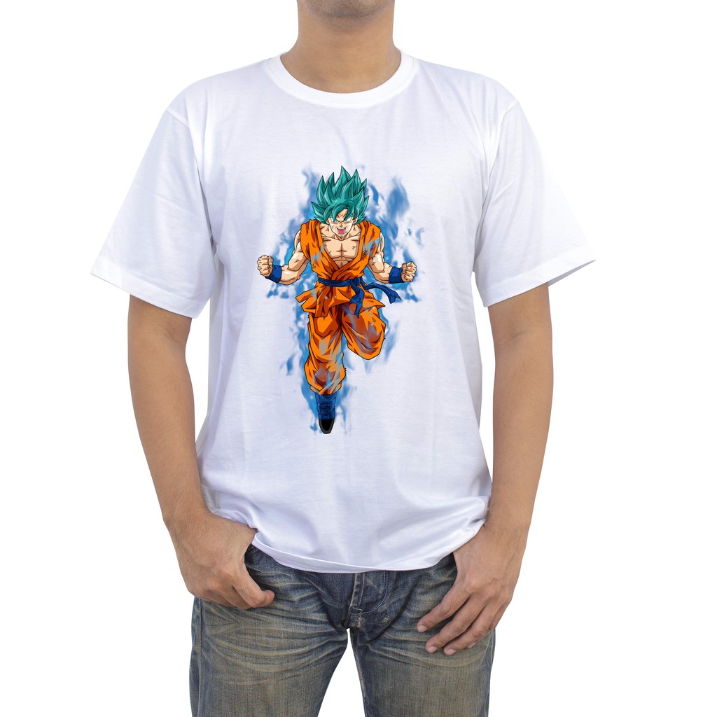 Áo thun in hình Goku tóc xanh