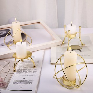 Khung Chân Nến Kim Loại Hình Học Cổ Điển