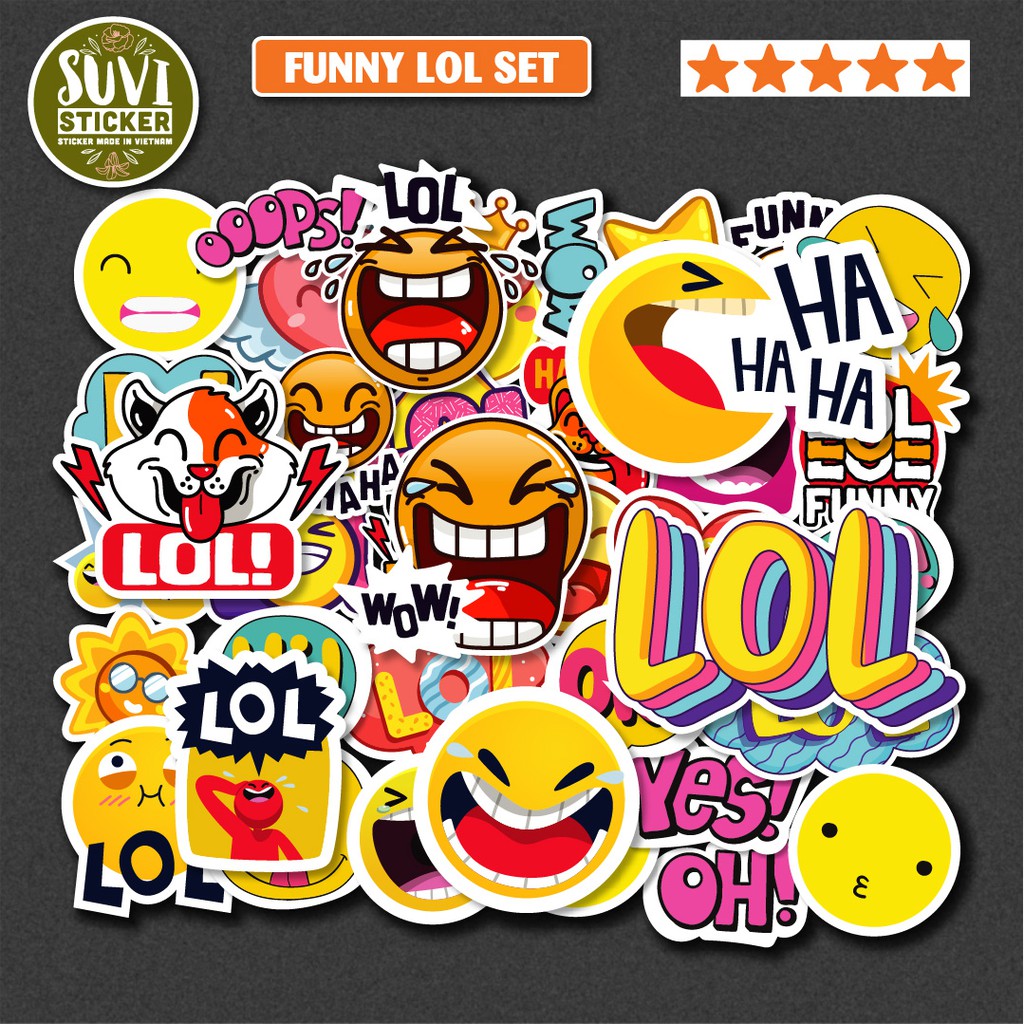 Sticker Funny LoL chống nước sticker dán laptop, điện thoại, đàn guitar, mũ bảo hiểm, vali. MSP: K04