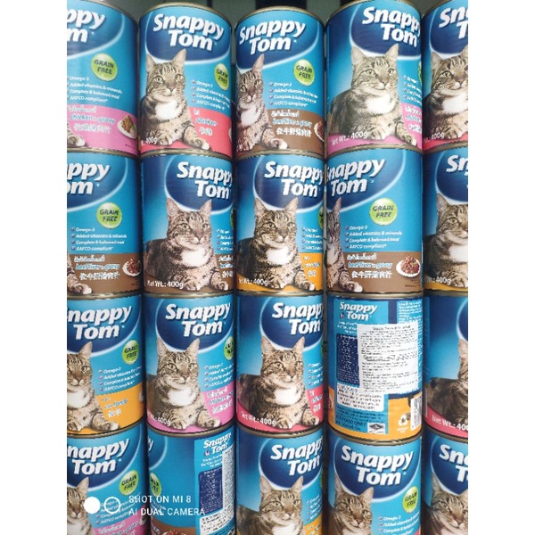 Pate cho mèo Snappy Tom, thức ăn ướt cao cấp cho mèo!!! Lon 400g nhiều hương vị