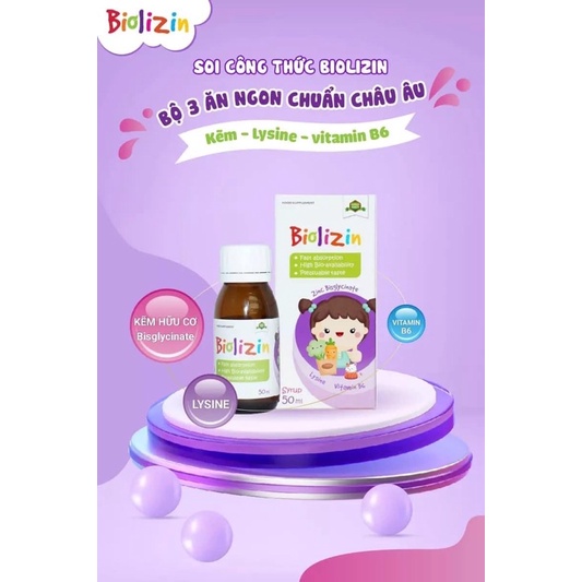 Kẽm Biolizin 50ml dạng siro vị đào