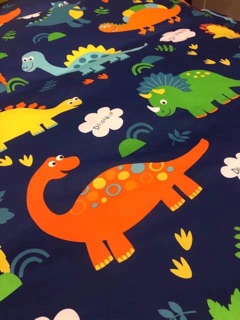 Set chăn ga gối cotton poly khủng long