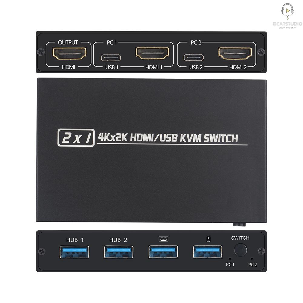 Bộ Chuyển Đổi Bs Aimos Am-Kvm 201cl 2 Trong 1 Hdmi / Usb Kvm Hỗ Trợ Hd 2kx4k 2