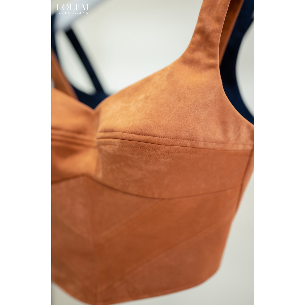 Áo croptop 2 dây LOLEM AK1221 bản lớn chất da lộn mềm mịn