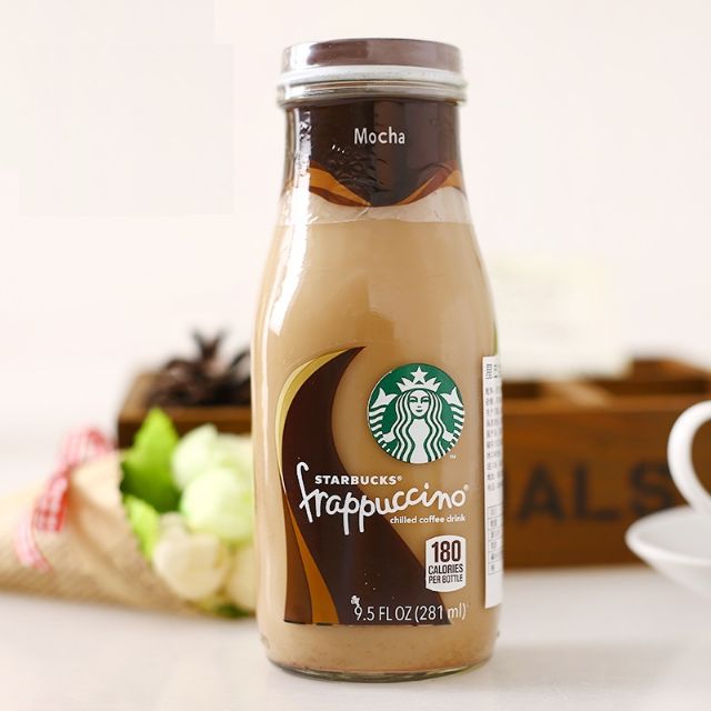 Cafe Starbucks vị mocha chai thủy tinh