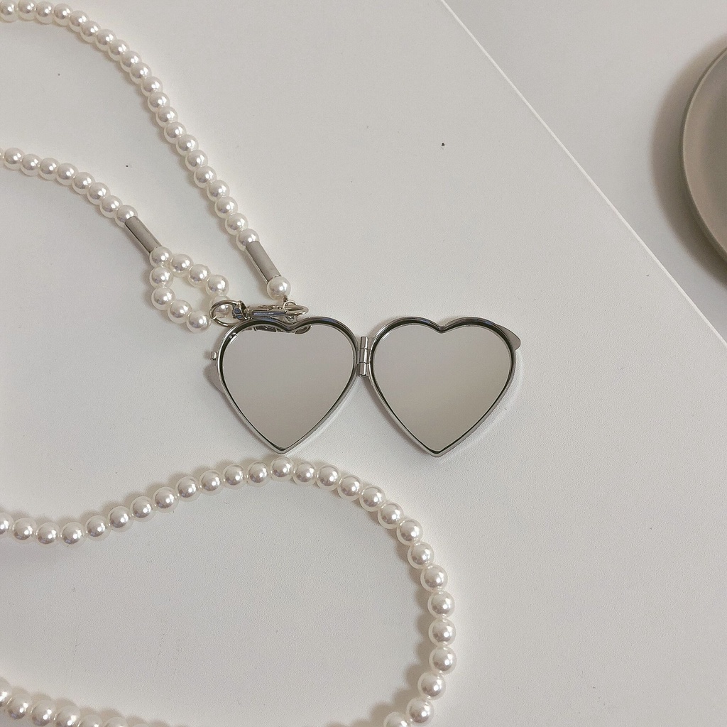 Thắt Lưng Dây Xích Kim Loại Dày Phối Ngọc Trai Hình Trái Tim Thời Trang 19A1248