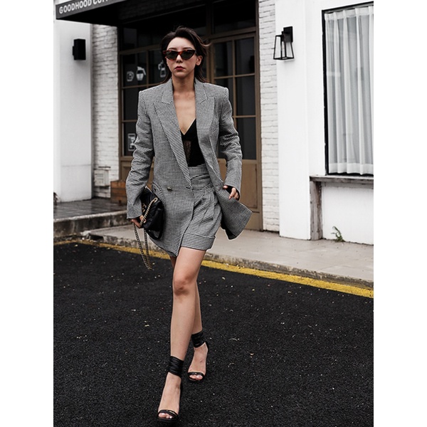 Áo Vest nữ thiết kế kẻ caro Gemmi fashion, VS112