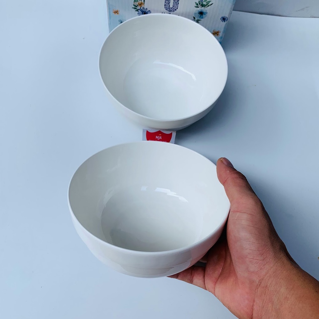 Tô Sứ Trắng Có Ngấn 6ich 15cm - Tráng Men Cao Cấp - Tô Canh, Tô Phở