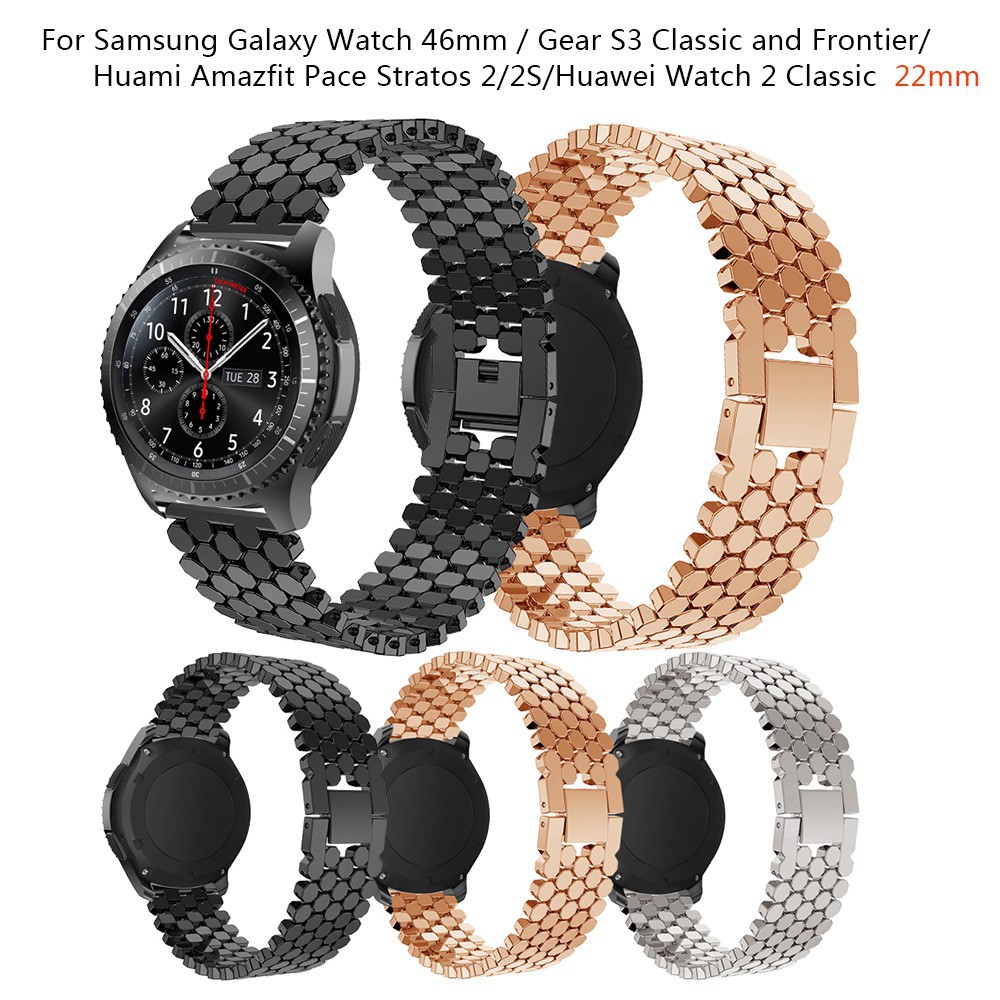 Dây đeo kim loại thay thế đồng hồ thông minh Samsung Galaxy Watch Gear S3/Huami Amazfit Pace Stratos 2/2S Watch