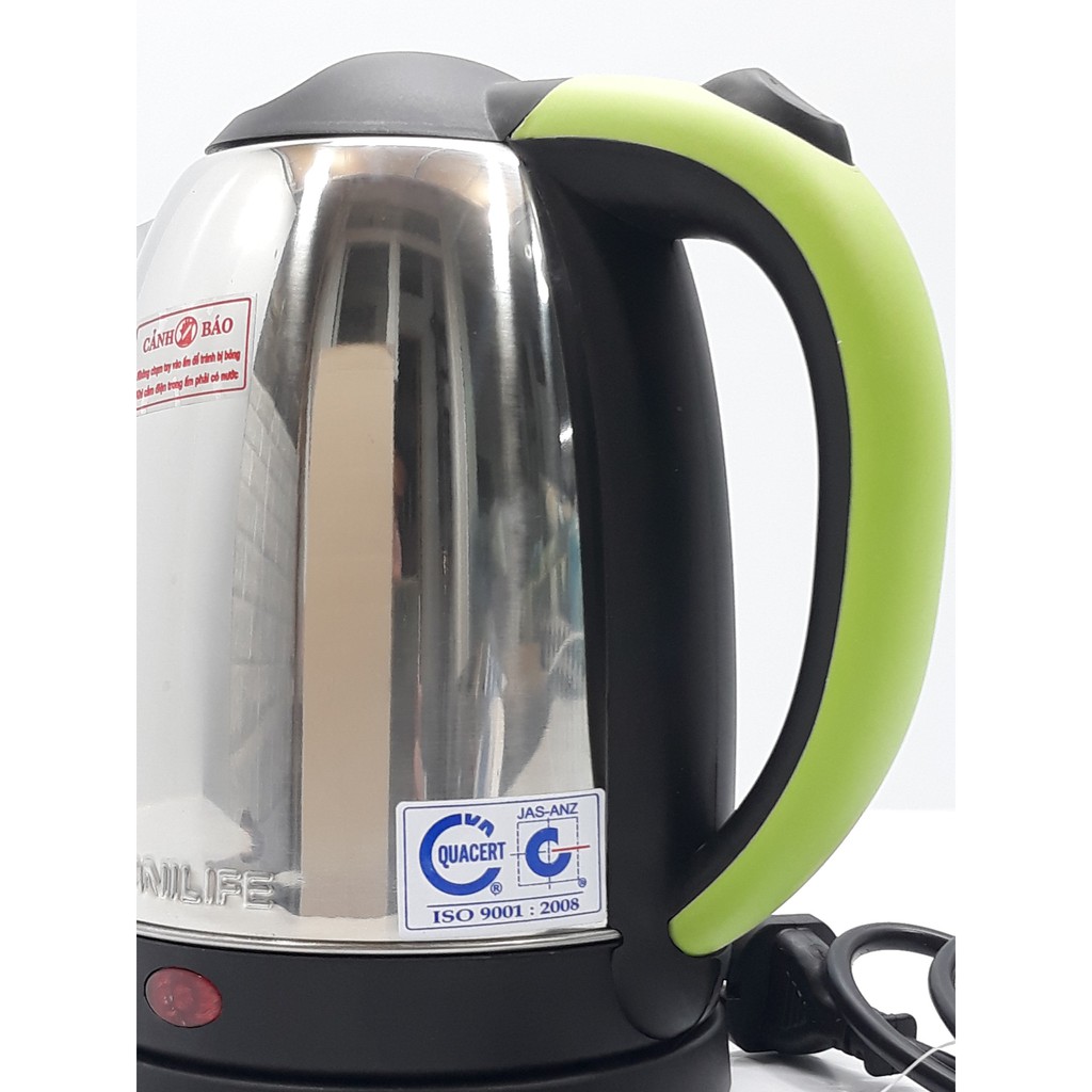 Ấm siêu tốc Unilife 1.8 lít - Ấm siêu tốc inox 1800ml chính hãng cao cấp siêu bền