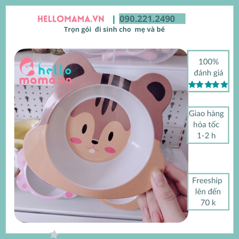 Chén ăn dặm lúa mạch cho bé, hình thú cưng đáng yêu