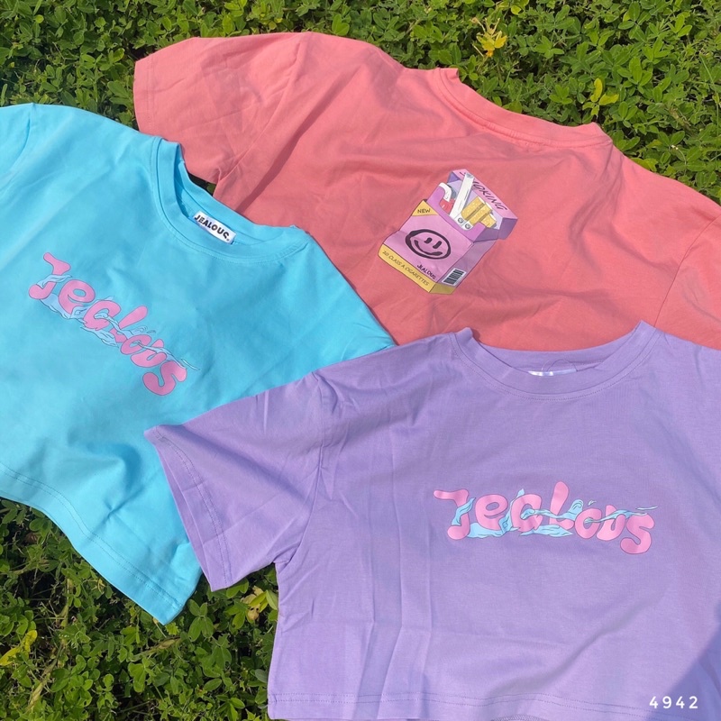 Áo phông rộng, áo phông Smoking dáng ngắn Jealous Product 4942