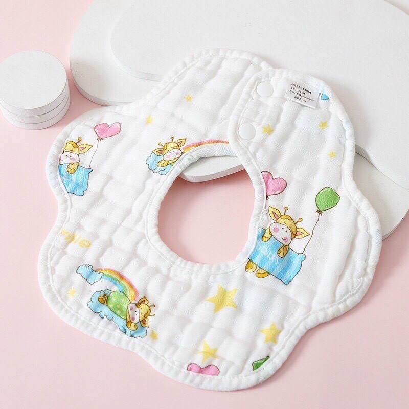 Yếm tròn xoay 6 lớp Organic cotton cho bé