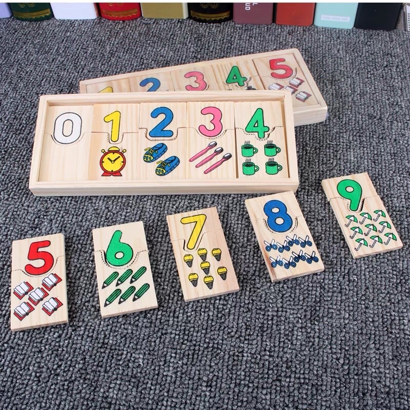 ĐỒ CHƠI GỖ, Bộ SỐ GHÉP HÌNH MONTESSORI