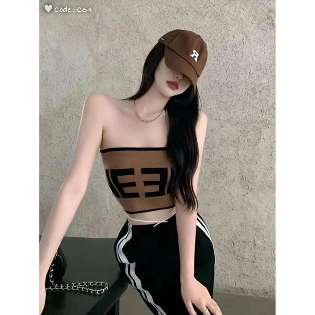 áo ống len qc chữ in hoa xinh