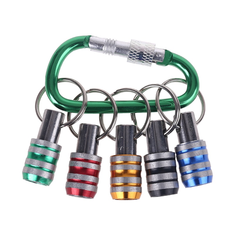 Set 5 giá giữ mũi tua vít mở rộng trục lục giác 1/4 inch thay đổi nhanh chóng có móc khóa