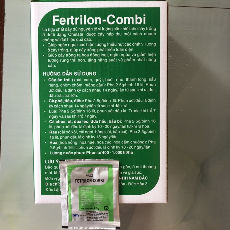 Phân bón Trung Vi Lượng FERTRILON-COMBI  giảm rụng trái non tăng năng suất