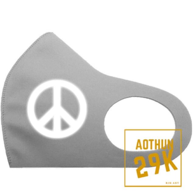 Khẩu trang vải in logo PEACE phản quang flash cực chất