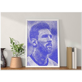 Tranh treo tường 🎨 Free Ship 🎨 Tranh vẽ số hóa bằng bút bi chân dung cầu thủ Messi