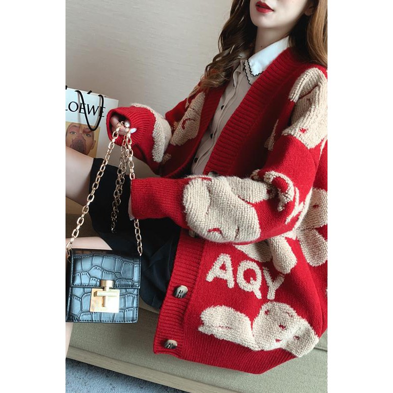 Áo khoác cardigan dệt kim dày dặn dáng rộng kiểu Hàn Quốc cho nữ 2021 | BigBuy360 - bigbuy360.vn