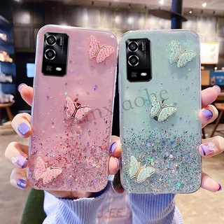 Ốp điện thoại OPPO A55 butterfly Soft Transparent Bling Glitter OPPO A55 cover 2021