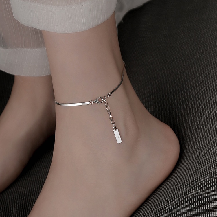 Lắc chân mạ bạc 925 đơn giản thời trang mùa hè dành cho nữ