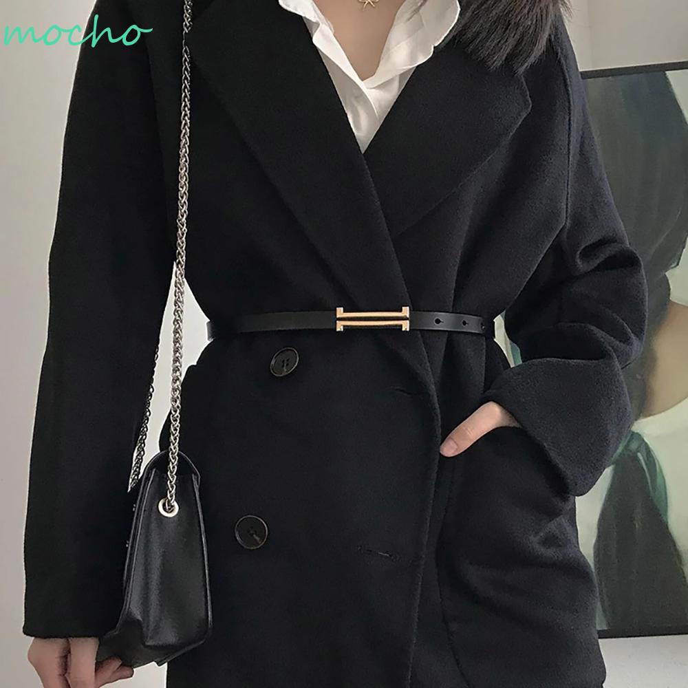 Thắt Lưng Da Pu Phối Khóa Kim Loại Thời Trang Sang Trọng Cho Nữ