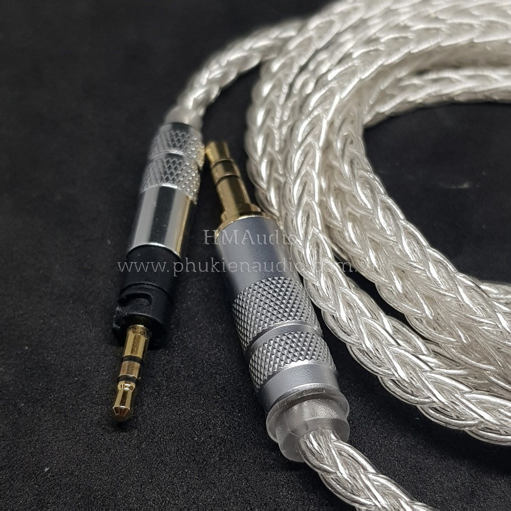 Dây tai nghe đồng mạ bạc OFC 1.0mm tết 8 - Sennheiser Momentum