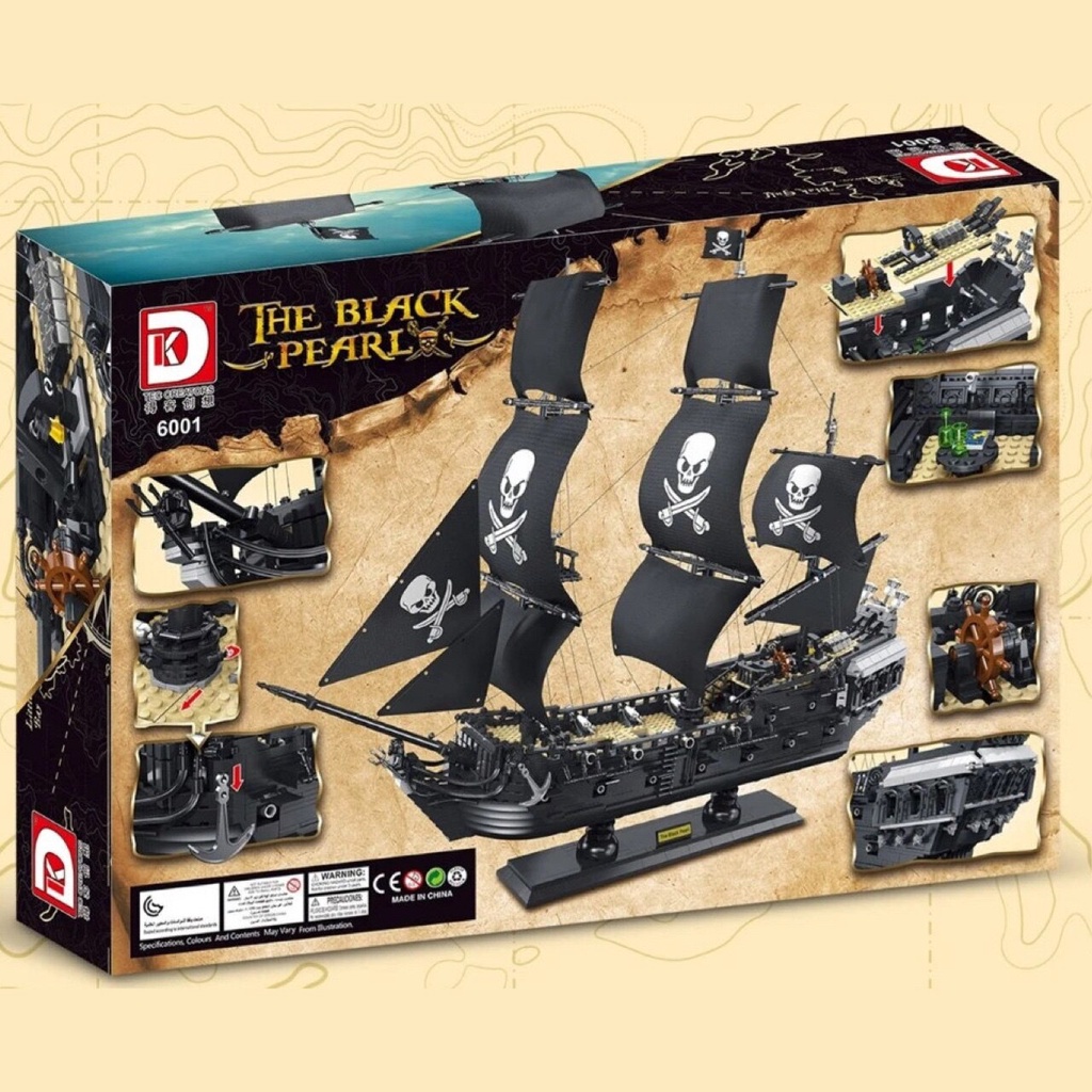 Mẫu Lắp Ráp 4184 Tàu Ngọc Trai Hủy diệt Pirates Of The Caribbean The Black Pearl Dk6001 The Black Pearl Ship Pirate