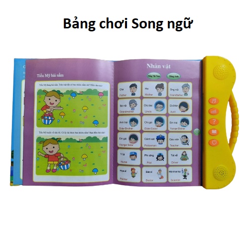 Đồ chơi thông minh, Bảng học điện tử nói song ngữ cho bé, Sách song ngữ Giúp Con Học Tốt Tiếng Anh và Luyện Trí Tuệ