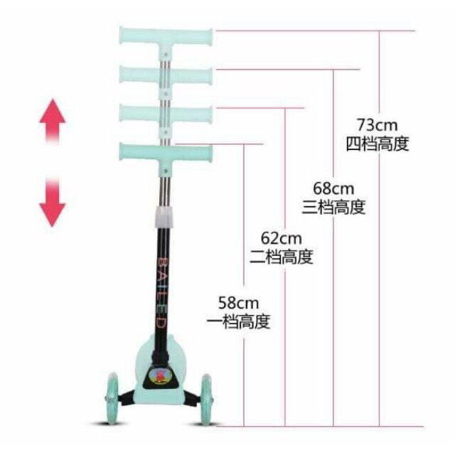 Xe Scooter Cao Cấp Cho Bé 2-8 Tuổi 3 Bánh Có Đèn LED Gấp Gọn Bền Đẹp, Khi Chạy Đèn Phát Sáng