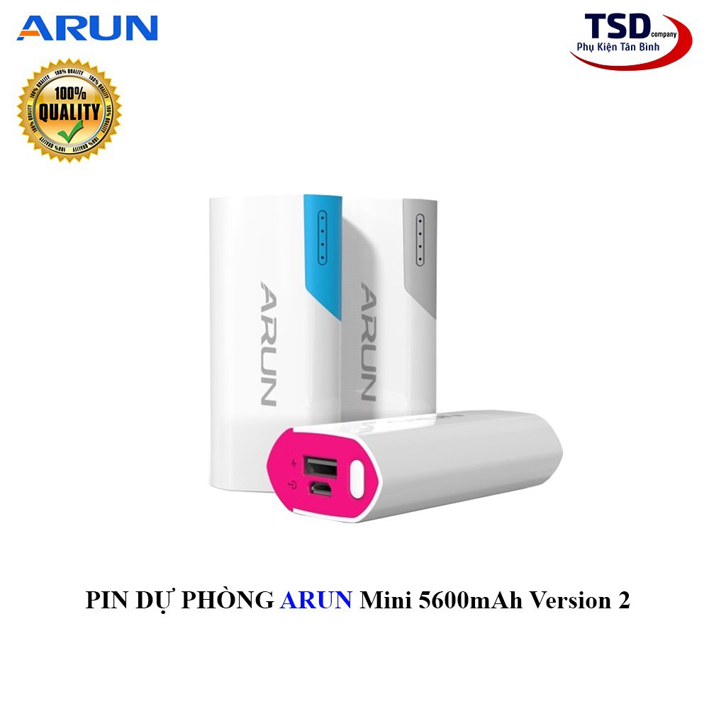 ☁Pin Dự Phòng Arun Y38S 5600mAh Chính Hãng