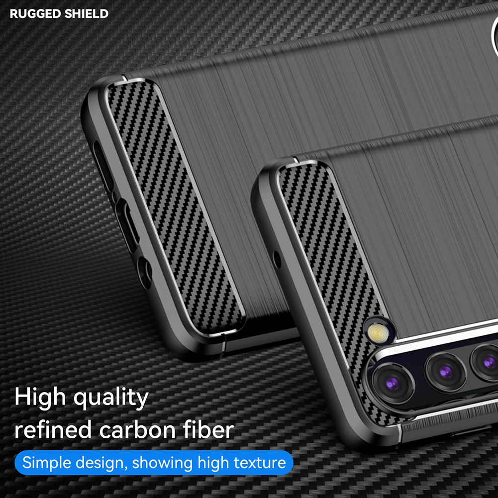 Ốp Điện Thoại tpu Silicone Mềm Chống Sốc Họa Tiết Sợi Carbon Cho Motorola Moto Edge