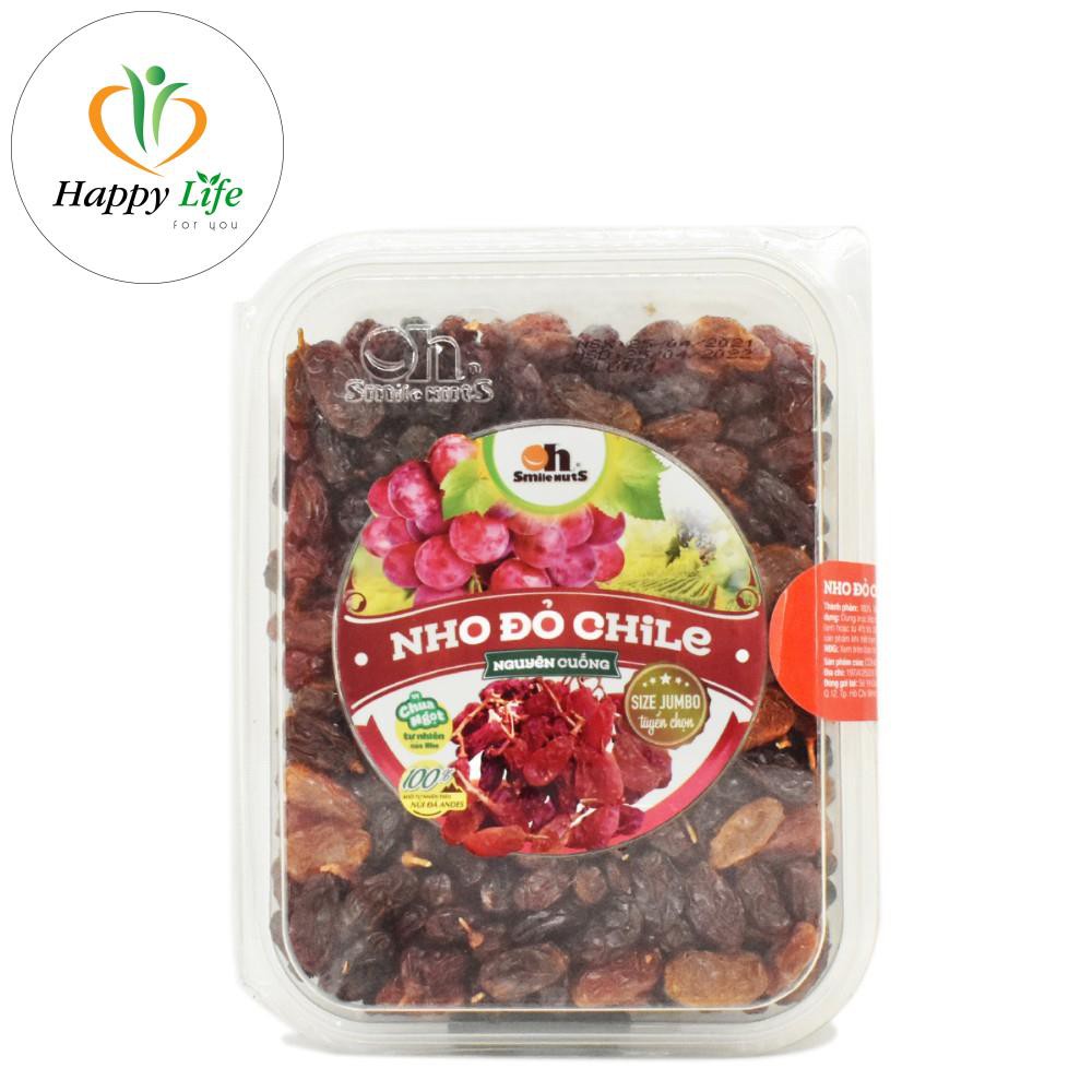 Nho khô chile đỏ nguyên cuống Hộp 500g - Happy Life 4U