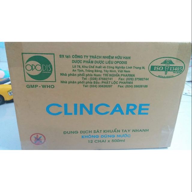 Thùng clincare 500ml 12 chai