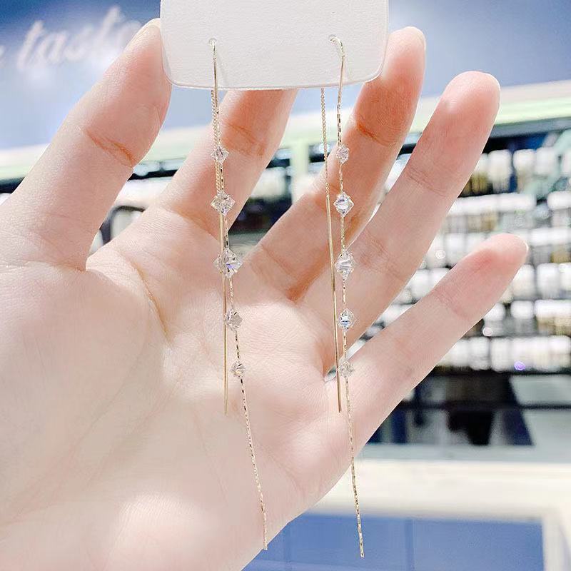 Set Khuyên Tai Tua Rua Đính Đá Zircon Thời Trang