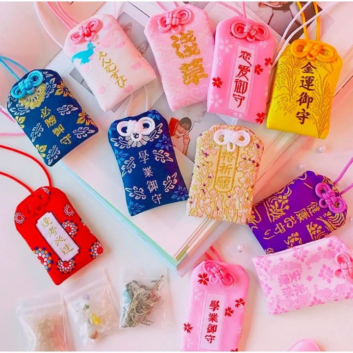 Túi treo omamori móc khóa nhật bản trang trí bàn học nhà cửa đẹp Túi Phước May Mắn Omamori